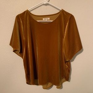Madewell golden velvet bell sleeve blouse